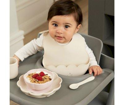 Babero Silicona Cream