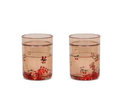 2 Bicchieri con Glitter Cherry