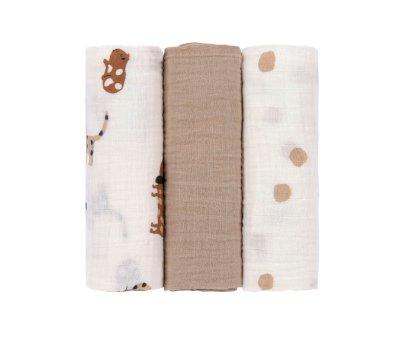 Pack 3 Mussoline Swaddle & Burp Royal Blue