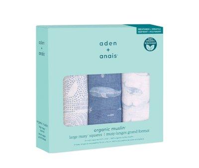 Pack 3 Teli Multiuso Musy Aden+Anais Organic Oceanic