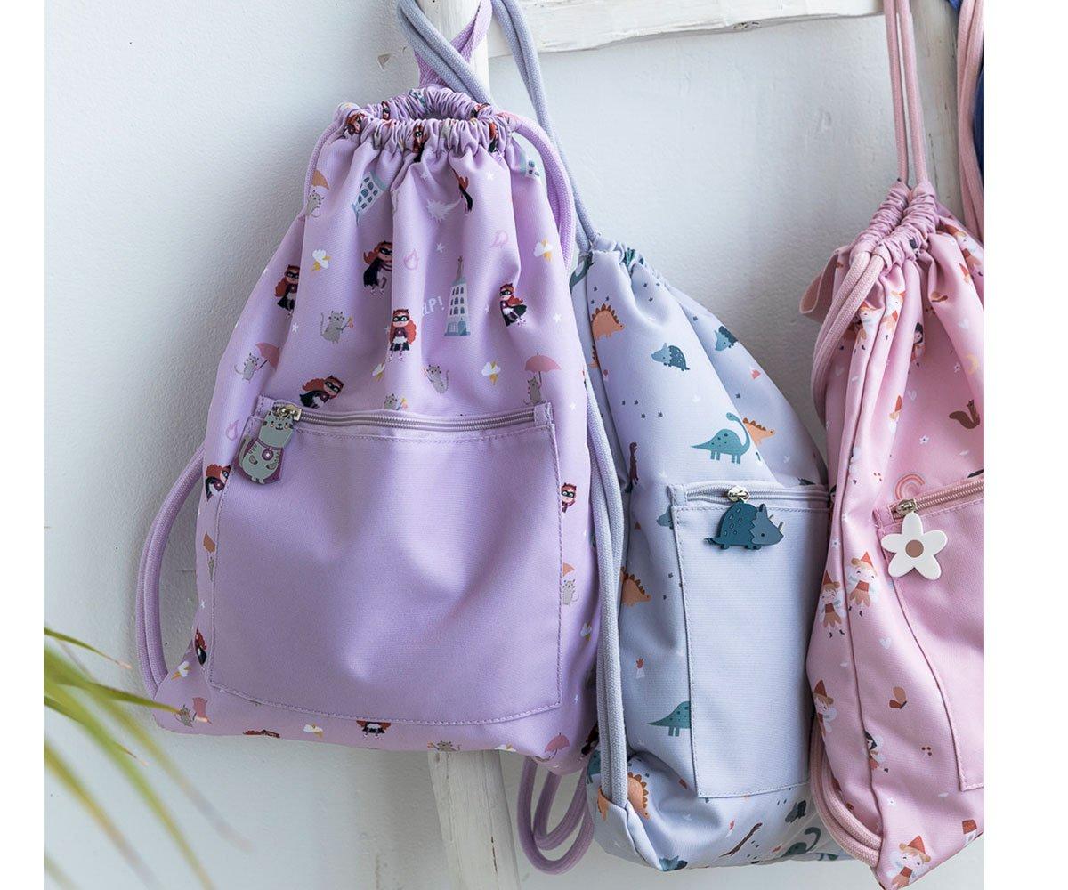 MOCHILA SACO INFANTIL DE TELA TUTETE ·WILD FAIRIES· – Happy