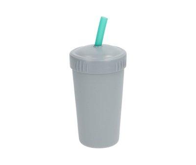Vaso con Pajita Replay Gris