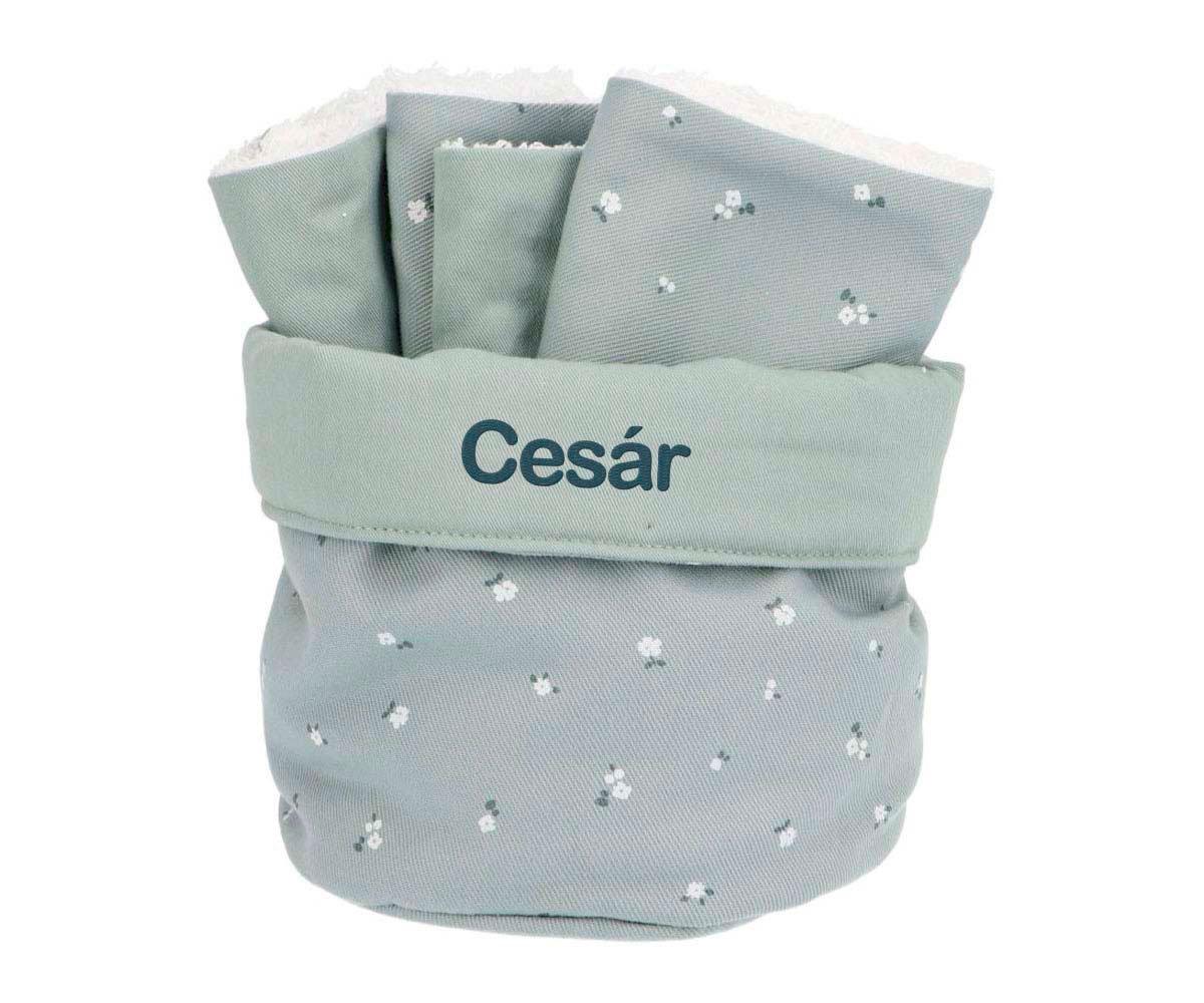 Cesta Con Secababitas Petite Fleur Vert Personalizable