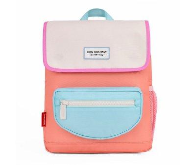 Mini Peach Flap School Backpack Personalised