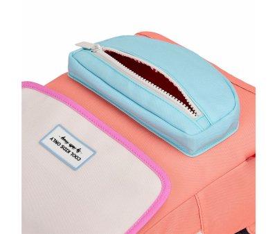 Mini Peach Flap School Backpack Personalised