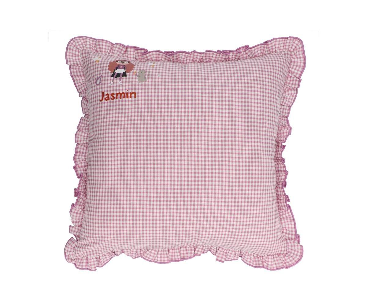 Coussin  Volants Vichy Fantastic Girl Personnalisable