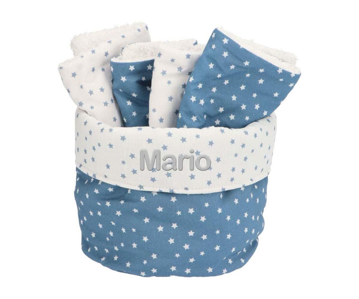 Cesta Con Secababitas Mini Star Azul Personalizable