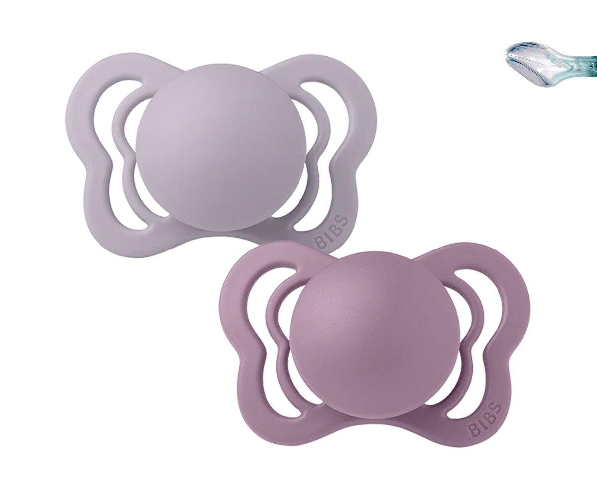 Pack 2 Succhietti BIBS Couture Fossil Grey/Mauve Silicone