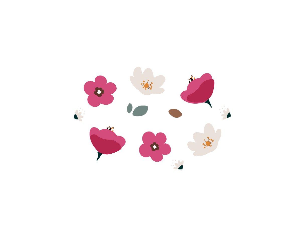 Design de bon infantil rosa Little Garden 