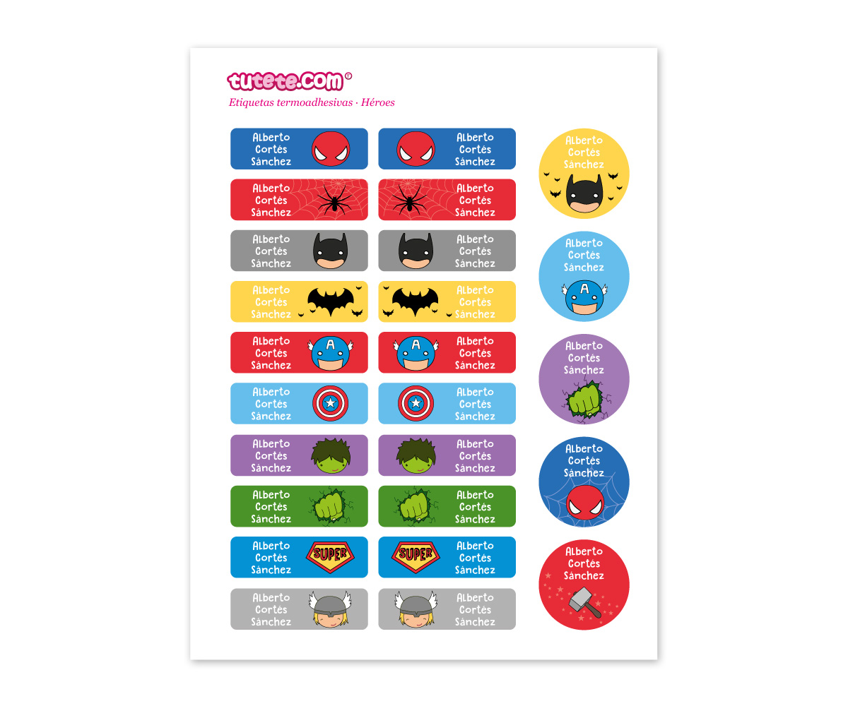 Etiquetas Termoadhesivas para Ropa - Vuelta al Cole Tutete 
