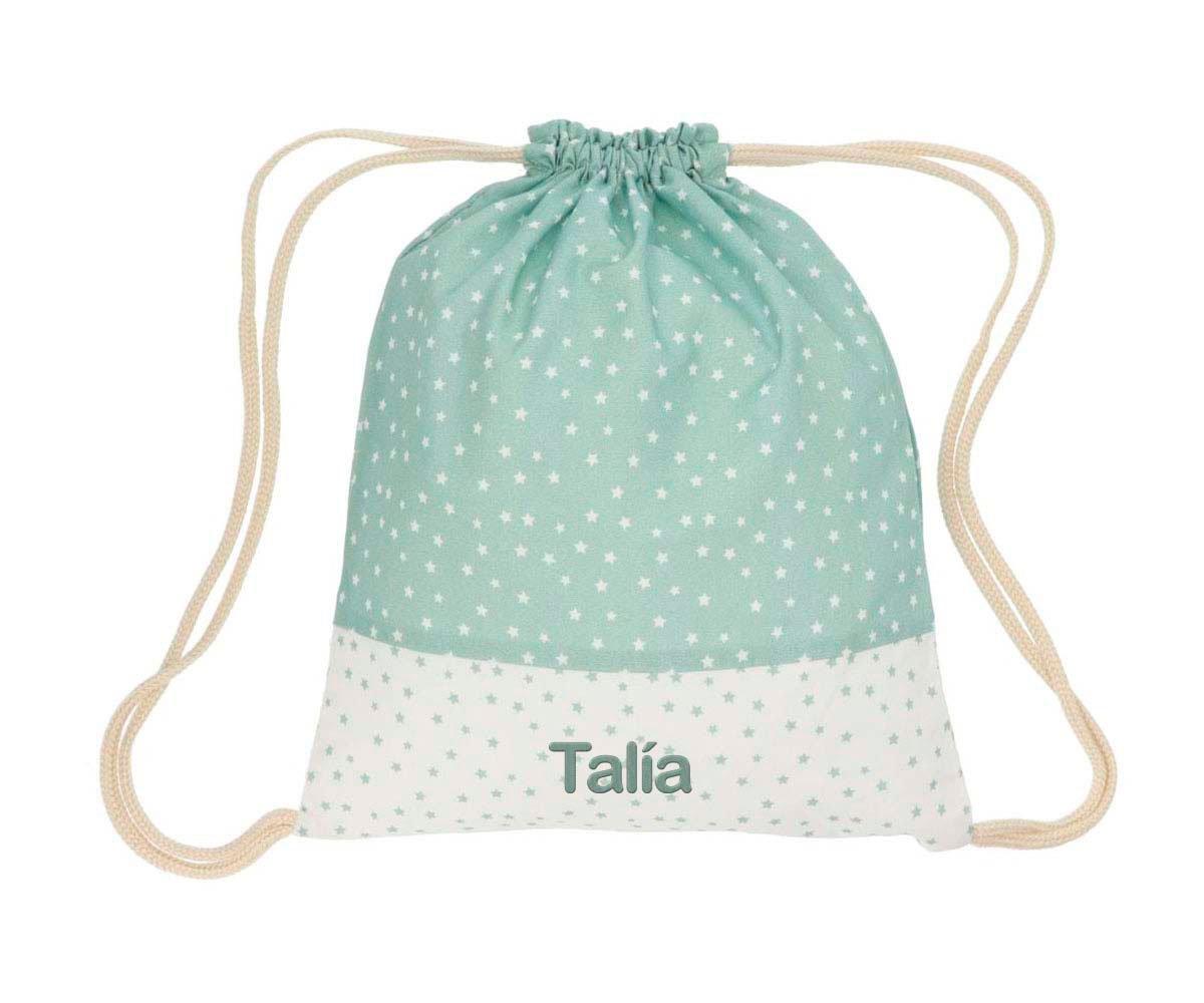 Mochila Saco Mini Star Verde Personalizable