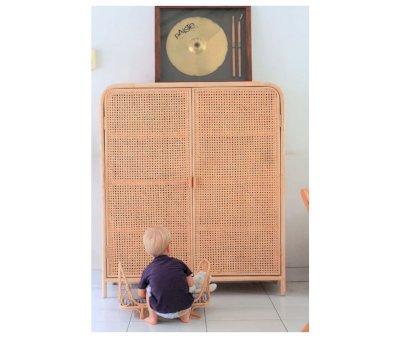 Lettino Bambole Rattan Gold Leaves