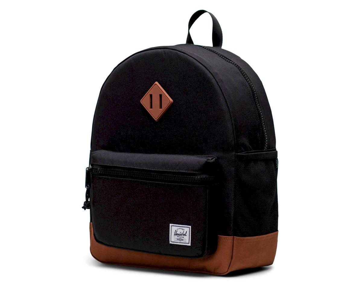 Mochila Herschel Heritage Youth Black/Saddle Brown Personalizable