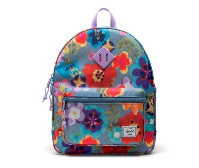 Herschel Heritage Youth Backpack Paper Flowers Faded Denim Personalised