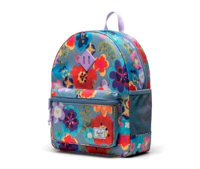 Herschel Heritage Youth Backpack Paper Flowers Faded Denim Personalised