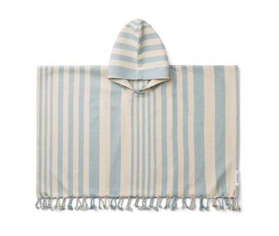 Poncho Roomie Stripe Sea Blue /Sandy