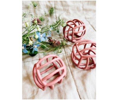 Balle anneau de dentition en silicone rose
