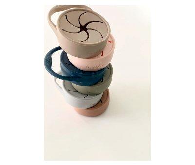Gobelet distributeur de snacks pliable beige