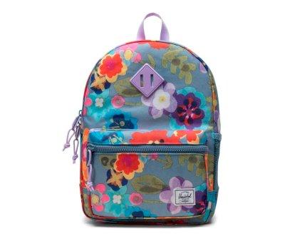 Herschel Heritage Backpack Paper Flowers Faded Denim Personalised