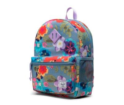 Herschel Heritage Backpack Paper Flowers Faded Denim Personalised