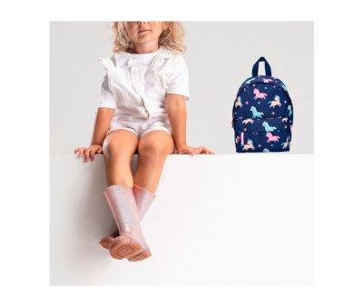 Small Backpack Think Happy Thoughts Personalized Unicorn