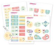 Pack Combinado Termo y Pegatinas Esther Gili Pastel