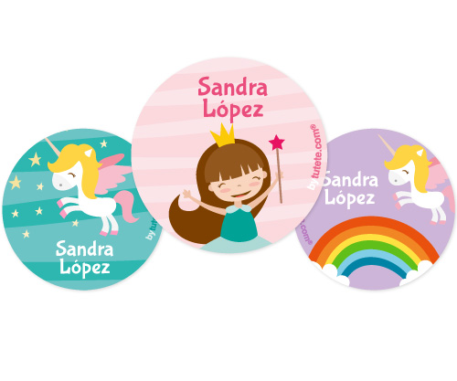 Lot De 3 Badges Personnalisables Princesse