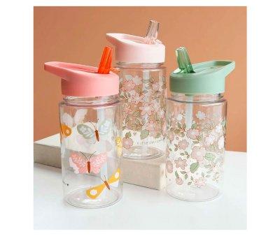 Botella Plstico con Pajita Blossoms Sage 450ml
