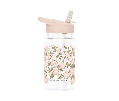 Garrafa plstico com palhinha Blossoms Pink 450 ml
