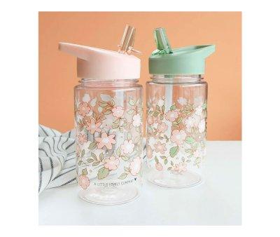 Garrafa plstico com palhinha Blossoms Pink 450 ml