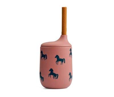 Copo de silicone com Palhinha Ellis Horses/Dark Rosetta