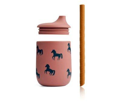 Copo de silicone com Palhinha Ellis Horses/Dark Rosetta