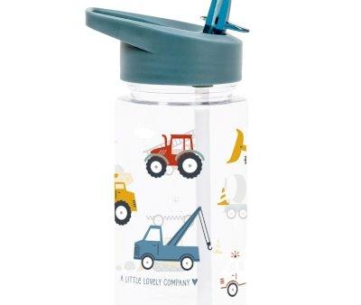 Botella Plstico con Pajita Vehicles 450ml