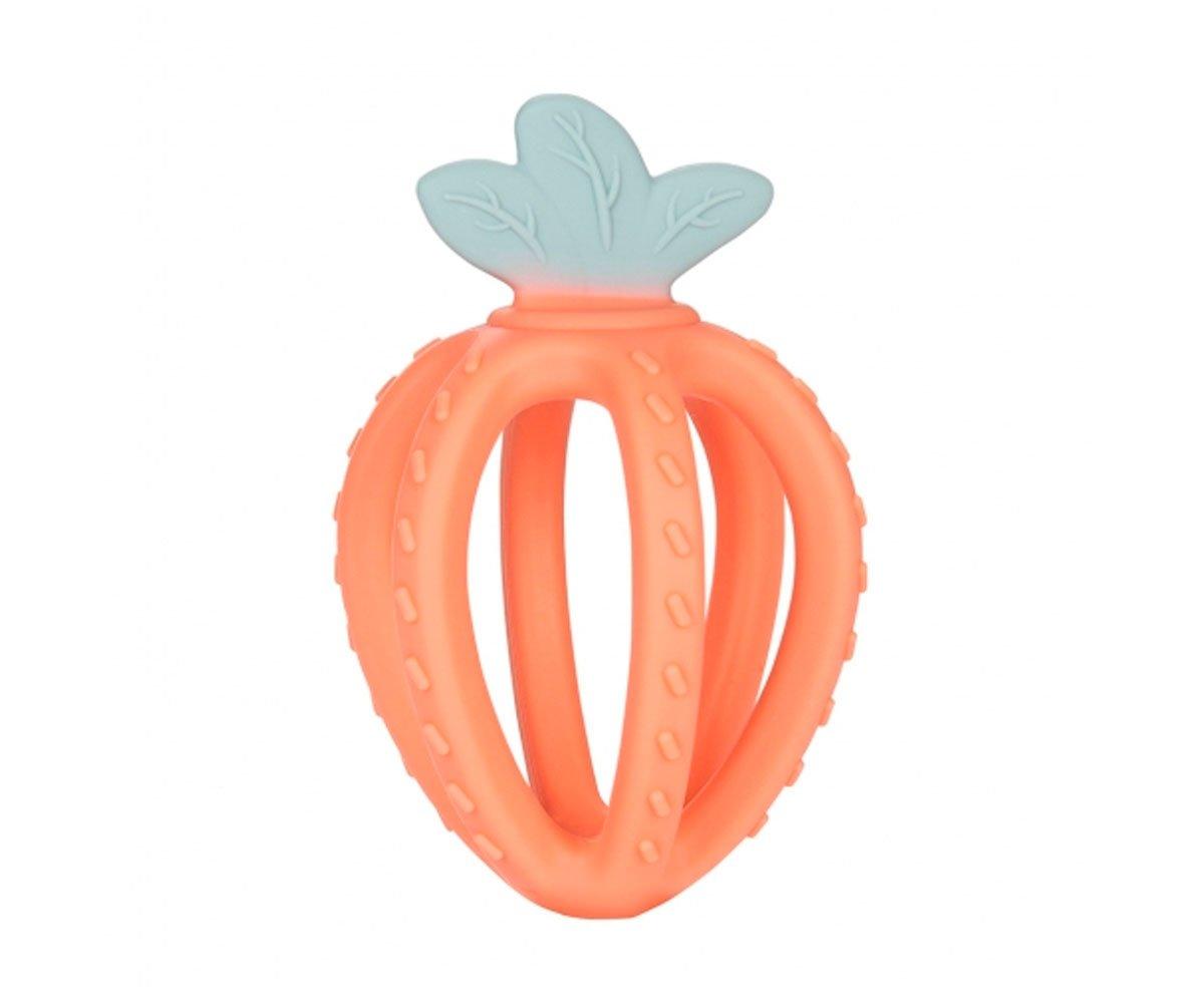 Anneau De Dentition Sensoriel En Silicone Fraise Orange