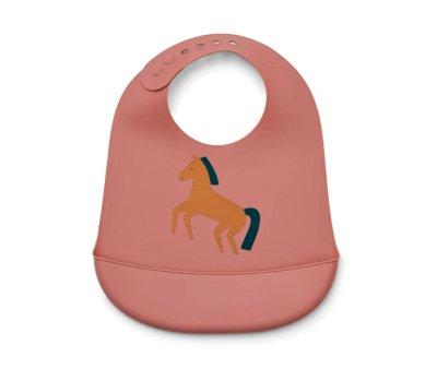 2 Babetes de Silicone Tilda Bib Horses/Dark Rosetta