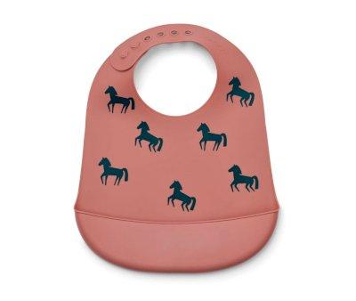 2 Babetes de Silicone Tilda Bib Horses/Dark Rosetta
