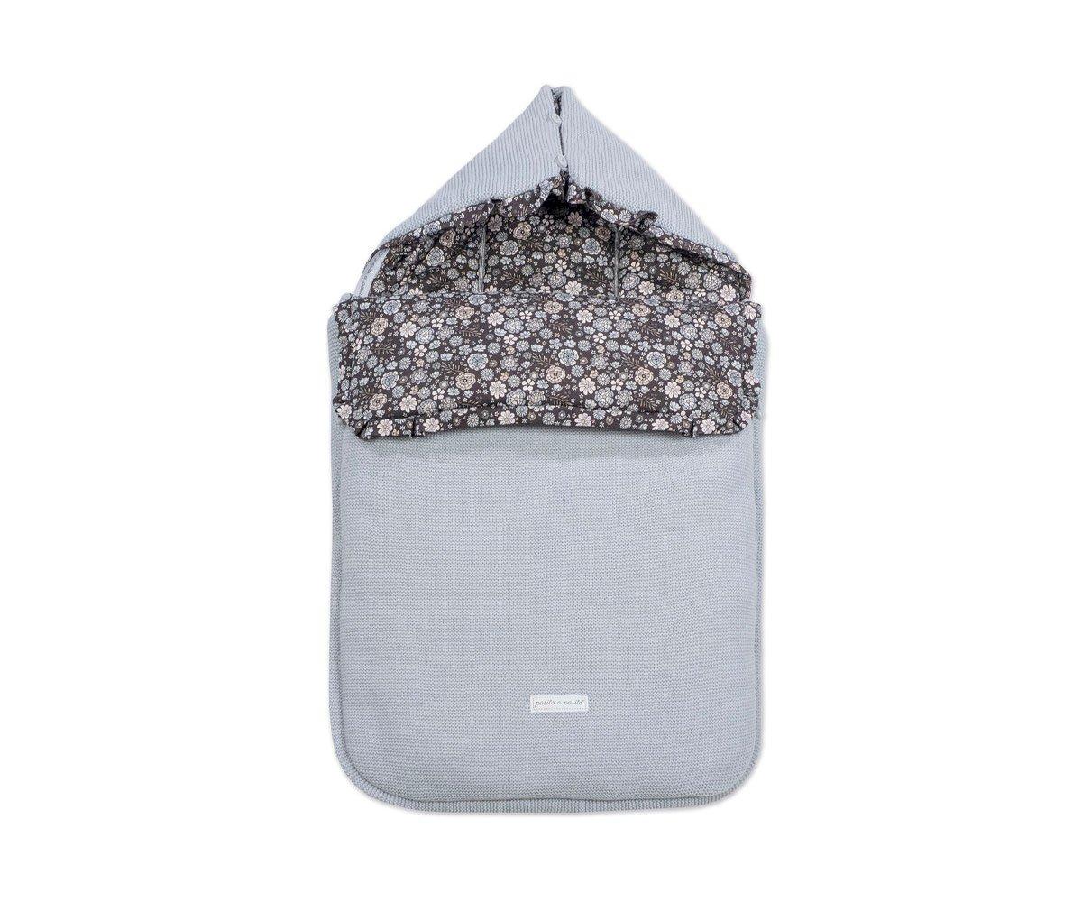 BOLSA COCHECITO FLOWER MELLOW GRIS - Pasito a Pasito