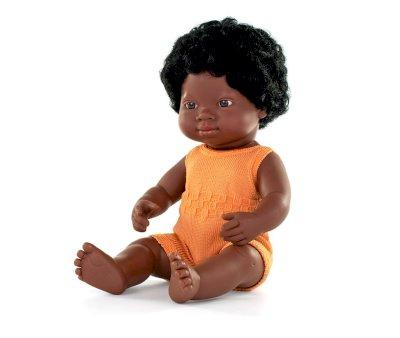 Boneca Africana 38 cm com macaco Melo
