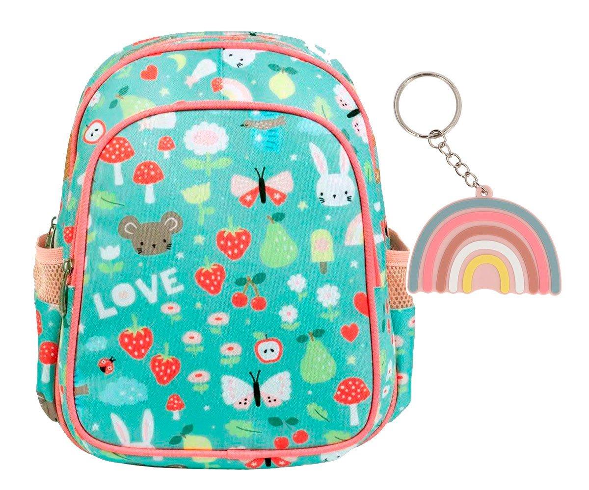 Mochila Con Bolsillo Térmico Joy + Llavero Rainbow Regalo