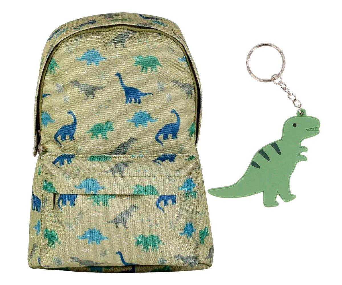 Mochila Infantil Mini Dinosaurios Personalizable + Llavero T-Rex Regalo