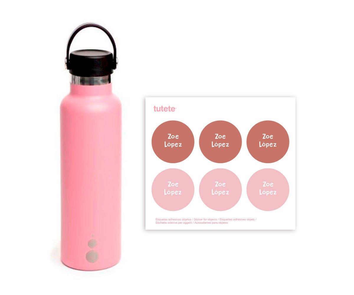 Garrafa Térmica  Pink 600 Ml+6 Adesivos Redondos De Presente Rosa