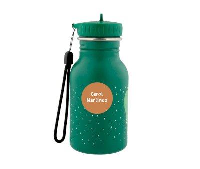 Botella Acero Trixie Mrs. Crocodile 350ml + 6 Pegatinas Redondas Yellow Regalo