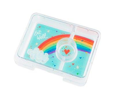 Caja Almuerzo Yumbox Snack Tropical Aqua Rainbow 3 Compartimentos