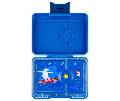 Lancheira Yumbox Snack Surf Blue Polar Bear com 3 compartimentos
