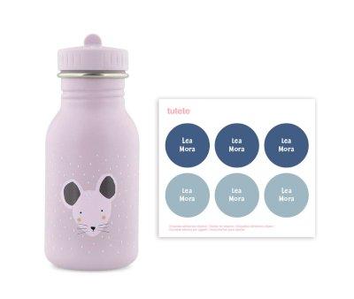 Botella Acero Trixie Mrs. Mouse 350ml + 6 Pegatinas Redondas Blue Regalo