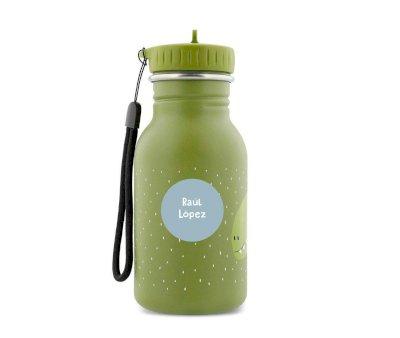 Bottiglia Acciaio Trixie Mr.Dino 350ml+6 Round Labels Blue Free