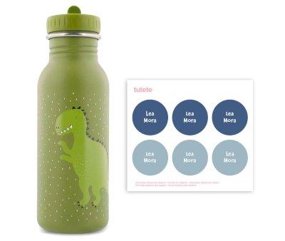 Botella Acero Trixie Mrs.Dino 500ml + 6 Pegatinas Redondas Blue Regalo