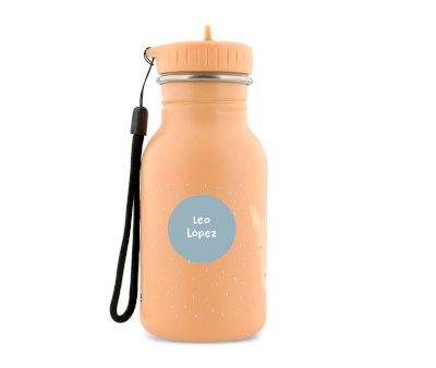 Bottiglia Acciaio Trixie Mrs.Giraffe 350ml+6 Etichette Rotonde Blue Gratis