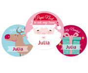 Pack 3 chapas Personalizadas Pap Noel Rosa