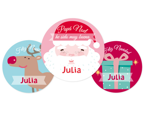 Pack 3 Chapas Personalizadas Papá Noel Rosa